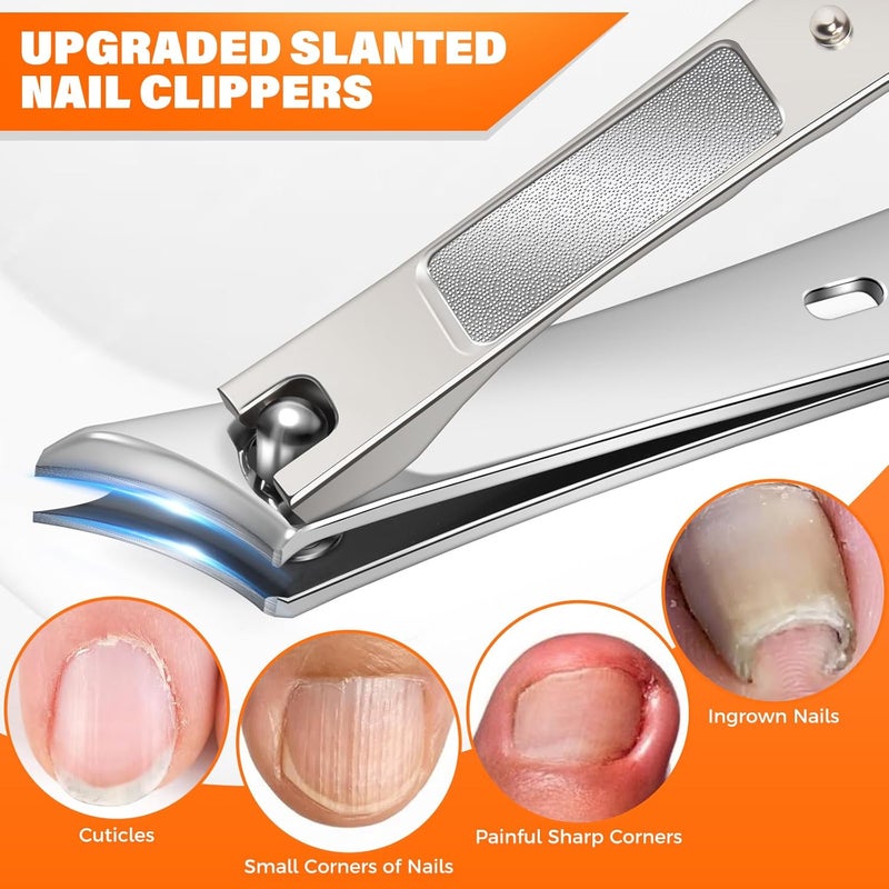 DRMODE Toenail Clippers for Seniors Thick Toenails, Large Toe Nail Clippers for Men Thick Nails with Wide Opening, Sharp Heavy Duty Ingrown Toenail Clippers Nail Cutter Long Handle with Slanted Blade - Image 4